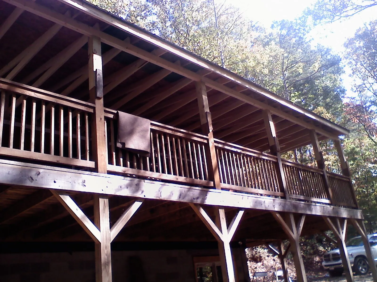 Timber framing under a new elevated porch and deck — Roof Leak Repair in Chappell Hill by Roofing Brothers